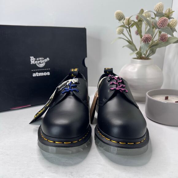 Dr Marten 1461 Atoms Leather Slip Resistant Oxford Shoe Black Men 7 Women 8 NWB - Picture 2 of 11